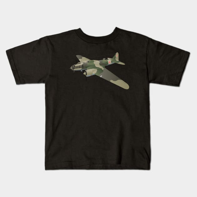 Ilyushin Il-4 Soviet WW2 Bomber Kids T-Shirt by NorseTech
